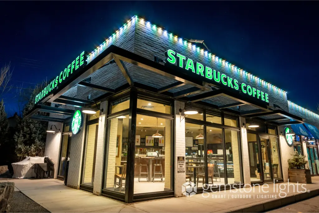 brand color accents using Commercial and Storefront Lighting